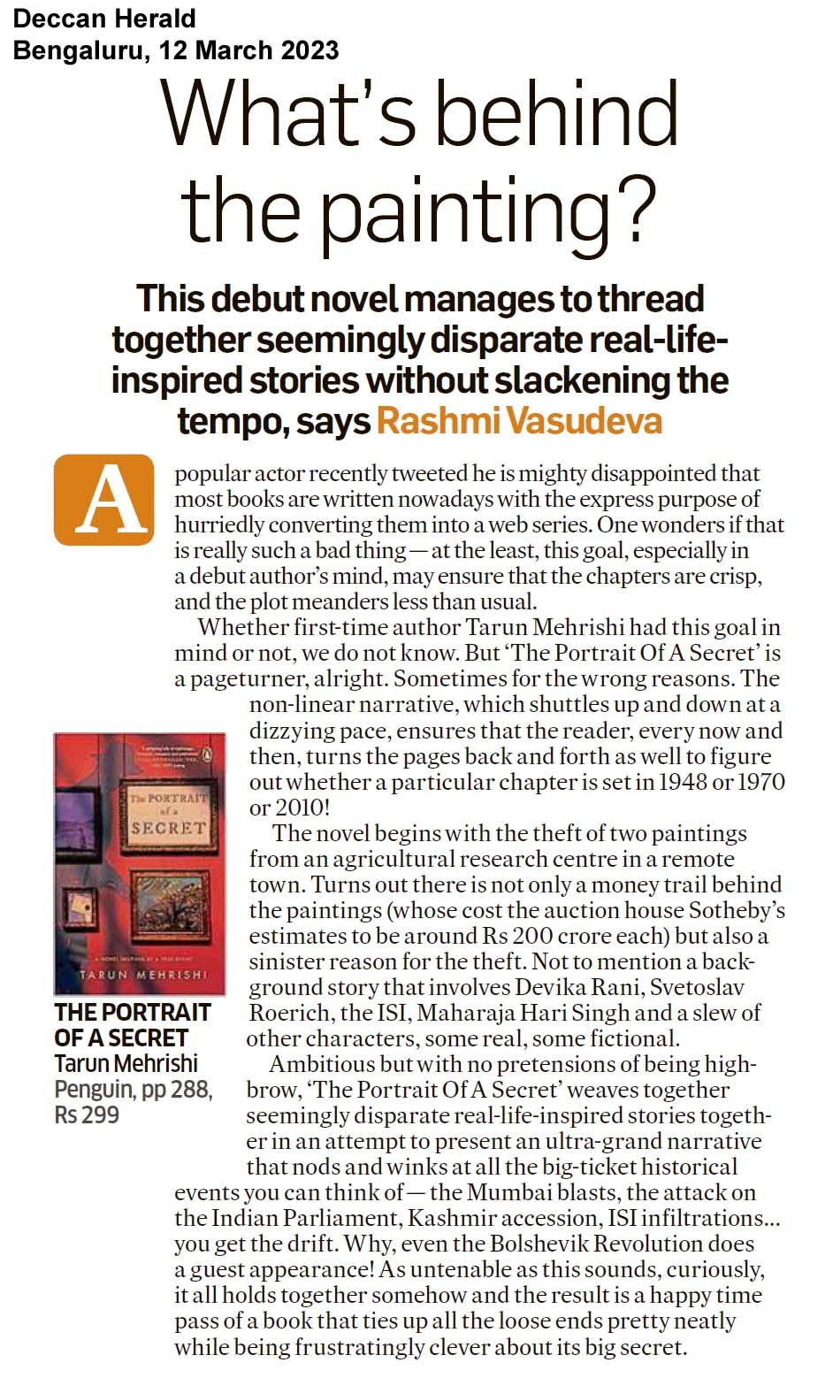 Deccan Herald · 12 March 2023 press clipping